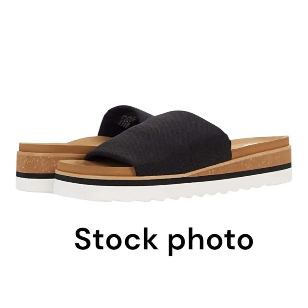 YELLOW BOX Temera Black Wedge Sandal Size 9 - Picture 7 of 8